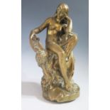 Andre Joseph Allar (1845-1926), Femme au Coquillage bronze, 25.5 cm, signed, Susse Fres Editeurs,