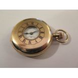 A Vertex 9ct Gold Case Half Hunter Pocket Watch with 15 jewel movement, running