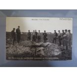 A WWI Postcard Album with scenes from the Somme, Anzacs, steam transport, Okehampton camp, tanks, (