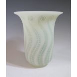 René Lalique, Medusa Opaque Glass Vase with green staining, 16 cm, molded mark to base