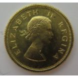 1955 South Africa £1/2 Gold Coin, 3.994 g