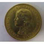 1897 Nederland 10 Guilder Gold Coin, 6.72 g