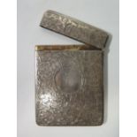 A Victorian Silver Card Case with chased foliate scroll decoration, Birmingham 1895, George Unite,