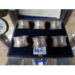 A Cased Set of Six Silver Napkin Rings