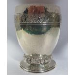 A George V Planished Silver Beaker with vine and grape decoration, London 1928, Carrington & Co. 181