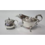 A George V Silver Sauce Boat, Birmingham 1934 and silver mustard, 175 g