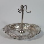 An Edward VII Silver Ring Tree with repoussé and pierced foliate decoration, Chester 1904, Colen