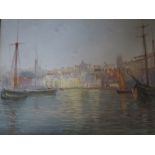 John Shapland (1865-1929), Harbour Scene, watercolour, 28 x 18 cm, framed and glazed