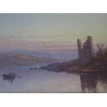 Sir Francis Powell (1833-1914), Castle ruins, watercolour, 23 x 14 cm, framed and glazed. Powell was