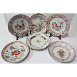 Seven 18th and 19th Century Chinese Porcelain Plates. Faults.