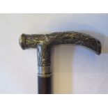 A Chinese Silver Handled Walking Stick