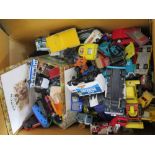 A Selection of Die Cast Toy Vehicles including Matchbox, Lledo, Dinky, Hot Wheels, etc, playworn