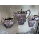 A Walker & Hall Silver Plated Four Part Tea Set