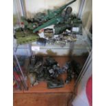 A Collection of Die Cast Army Toy Vehicles including Dinky, Corgi, Crescent etc