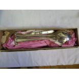 Silver and Mother of Pearl Fruit Knife and plated soup spoons