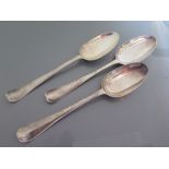 Three Early Georgian Silver Spoons, 183 g