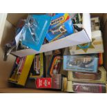 A Selection of Die Cast Toy Vehicles including Dinky, Corgi and Matchbox etc, boxed