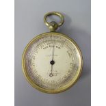 A Pocket Barometer, the dial signed T. Hill 4 Haymarket London, working