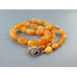 An Amber Bead Necklace, 48.7 g gross