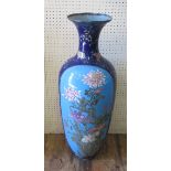 A Large Japanese Cloisonné Floor Standing Vase decorated with flowers, 90 cm. A/F