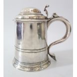 A George I Silver Quart Tankard with contemporary initial and inscribed to the base 'THE GIFT of W.