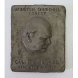 A Plaque of Sir Winston Spencer Churchill signed, dated and inscribed Winston Churchill Forest