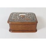 A Birmingham Silver Mounted Oak Box, 11 x 8.5 cm