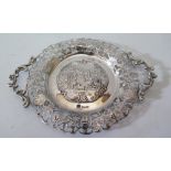 A Nineteenth Century Dutch Dish with pierced rim, import marks for London 1892, 19 cm diam., 111 g