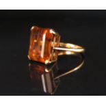 A 9ct Gold and Citrine Dress Ring, size I.5, 4 g