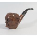 A Hand Carved Pipe modelled as Sir Winston Churchill