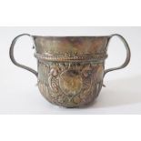 A George I Britannia Standard Silver Porringer with contemporary initials A.S.E and dated 1719,