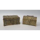 Two Cast Brass Caskets