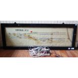 Mirfield (Yorkshire) framed and glazed, hand coloured Signal Box Diagram dated 19/7/68 and with