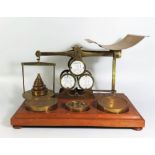 A Fine Set of Postal Scales by Houghton & Gunn with three enamel panels giving weight increments for