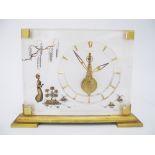 A 1960's Jaeger Le Coultre Marina Mantle Clock (Model No: 349) A Gilt Brass and Perspex 8 day