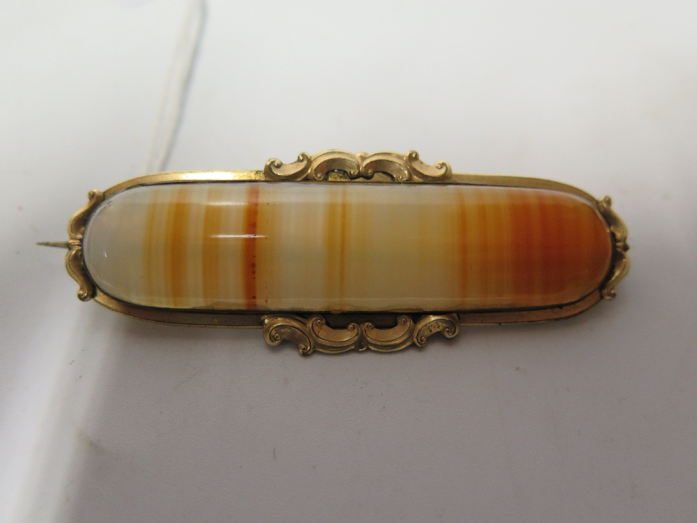 Nineteenth Century Banded Agate Brooch