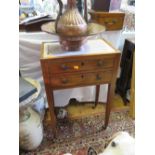 A French Marble Top Two Drawer Side Table