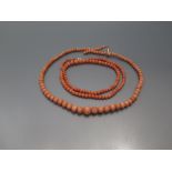 Two Pale Coral Bead Necklaces