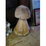 Three Wooden Chainsaw Work Mushrooms