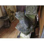 A Large Frog Stoneware Garden Water Feature