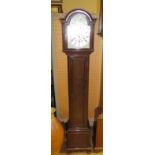 A Mahogany Cased Grandmother Clock with silvered dial