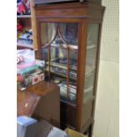 An Edwardian Mahogany and Marquetry Inlaid Glazed China Cabinet