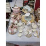 A Selection of Tea and Coffee Ware including Royal Worcester Bordeaux, Crown Staffordshire Ellesmere