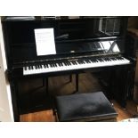 Hoffmann by Bechstein (c2001) A traditional style upright piano in a bright ebonised case