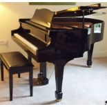 Samick (c2012) A Model 160 5ft 3in grand piano in a bright ebonised case on square tapered legs,