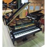 Bechstein An early 20th century 6ft 7in grand piano in a bright ebonised case on square tapered