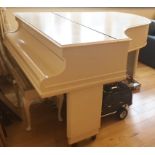 Bechstein (c1924) A 6ft 2in Model A grand piano in a white Art Deco case, raised on slab supports.