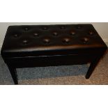 Piano Stool A duet adjustable piano stool in a bright ebonised finish with storage under a button
