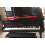 Boston (c2002) A 5ft 2in Model GP156 grand piano in a bright ebonised case on square tapered legs;