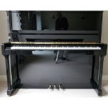 Hoffmann by Bechstein (c2011) A Model T128 upright piano in a bright ebonised case.